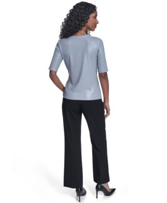 Women's Short-Sleeve Striped Top