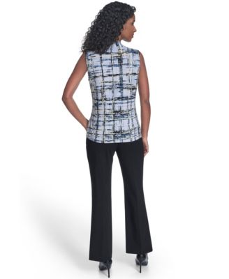 Women's Printed Sleeveless V-Neck Top