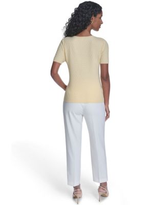 Women's Textured Short-Sleeve Sweater