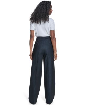 Women's Faux Denim Wide Leg Pants