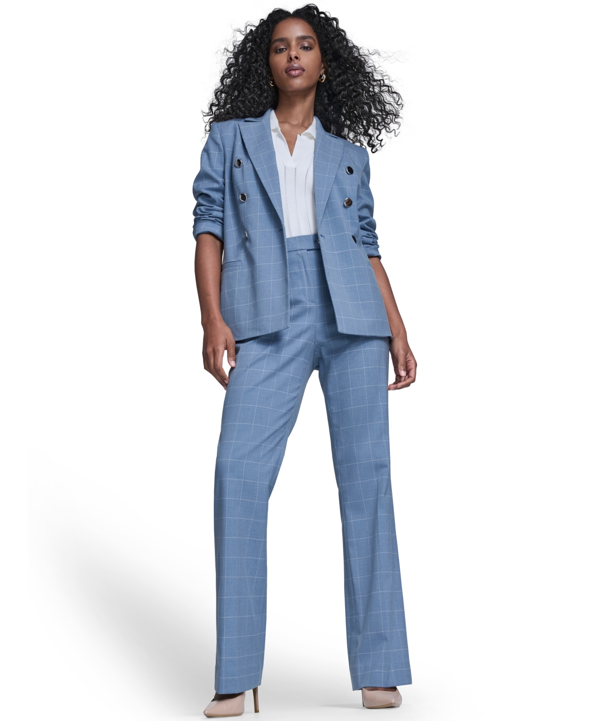 Calvin Klein Women's Windowpane Double Breast Jacket