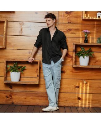 Men's Onyx Black Candy-Striped Shirt