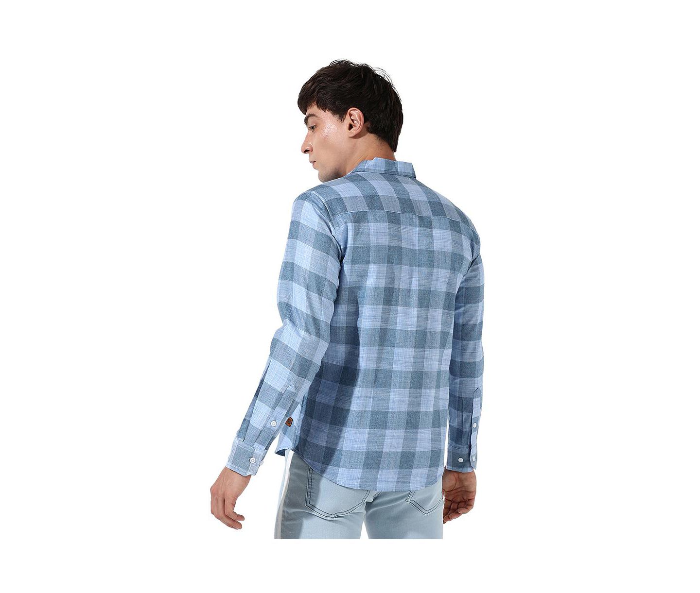 Мужская рубашка Cahoot Campus Sutra Cotton Blue Checks, цвет: Синий — фото 3