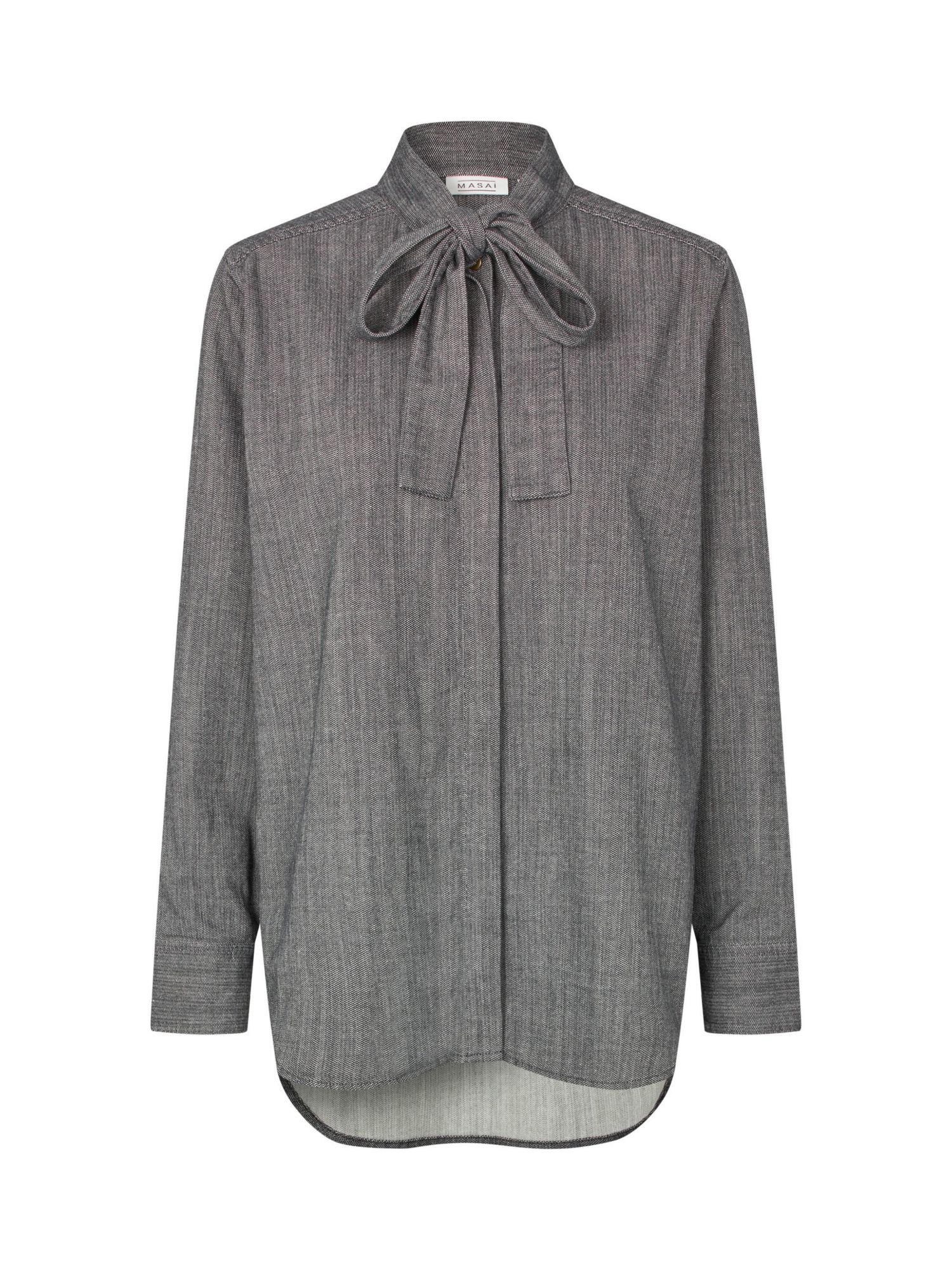Women's Long Sleeve Neck Tie Shirt