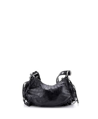 XS Le Cagole Giant Studs Fringe Shoulder Bag Leather