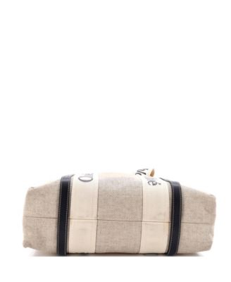 Medium Woody Tote Canvas with Leather