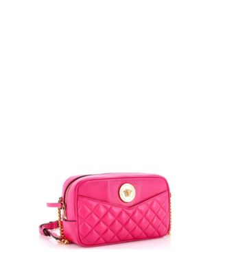 Medium Medusa Icon Front Slip Pocket Camera Bag Quilted Leather