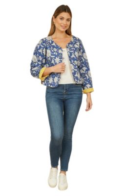 Women's Floral Reversible Cotton Quilted Jacket