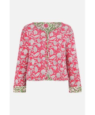 Women's Floral Reversible Cotton Quilted Jacket