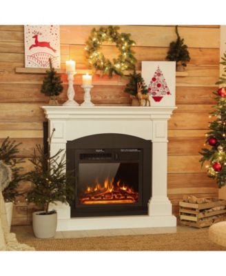 18 Inch Electric Fireplace Insert with 7-Level Adjustable Flame Brightness