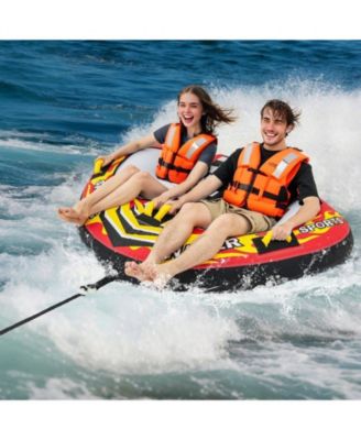 Towable Tube with Quick Connector and Drainage for Boating