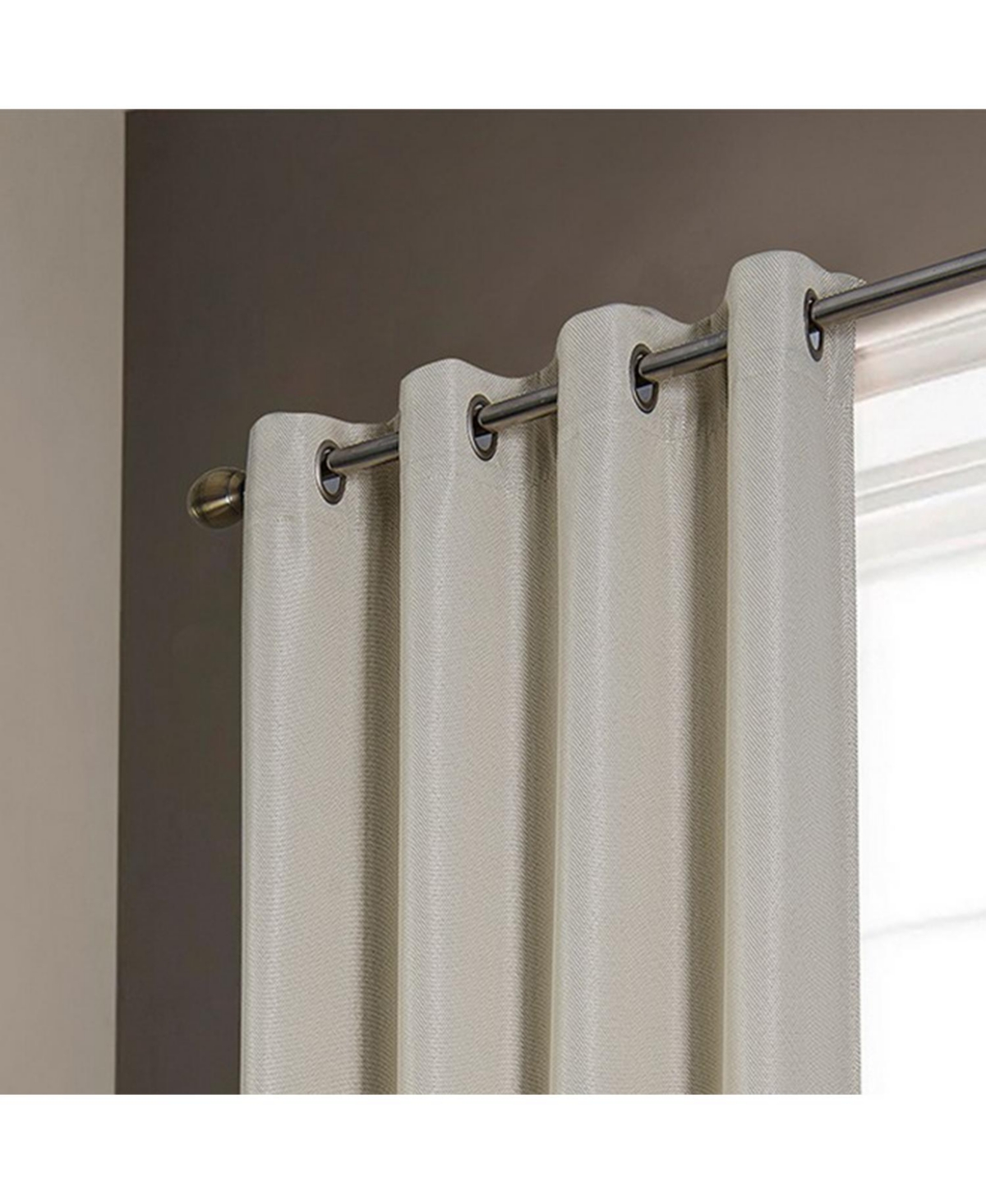 Oliva Gray Lucas Jacquard Blackout Grommet Panel