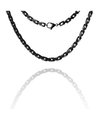 Men s Black Stainless Link 22'' Chain Necklace