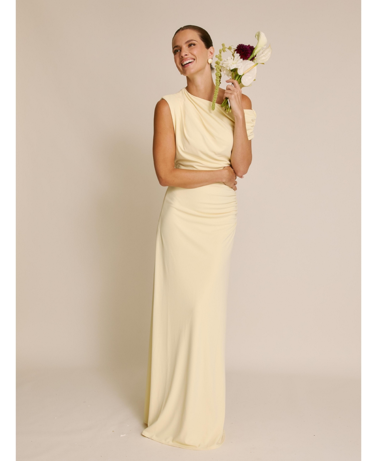 Six Stories Women's Slash Neck Drape Stretch Bridesmaid