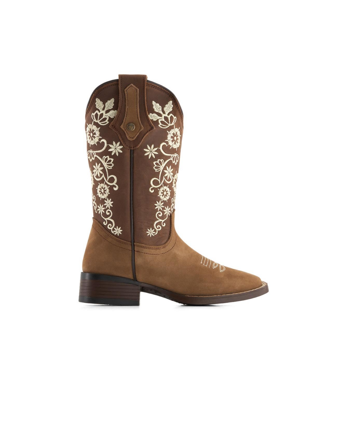 Forastero Women's Authentic Leather Flowers Embroidery Western Boots
