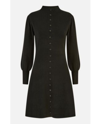 Women's Knitted Button Up Midi Dress