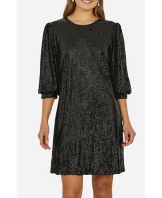 Women's Balloon Sleeve Sequin Mini Dress