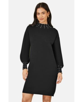 Women's Bead Detail Knitted Sweater Dress