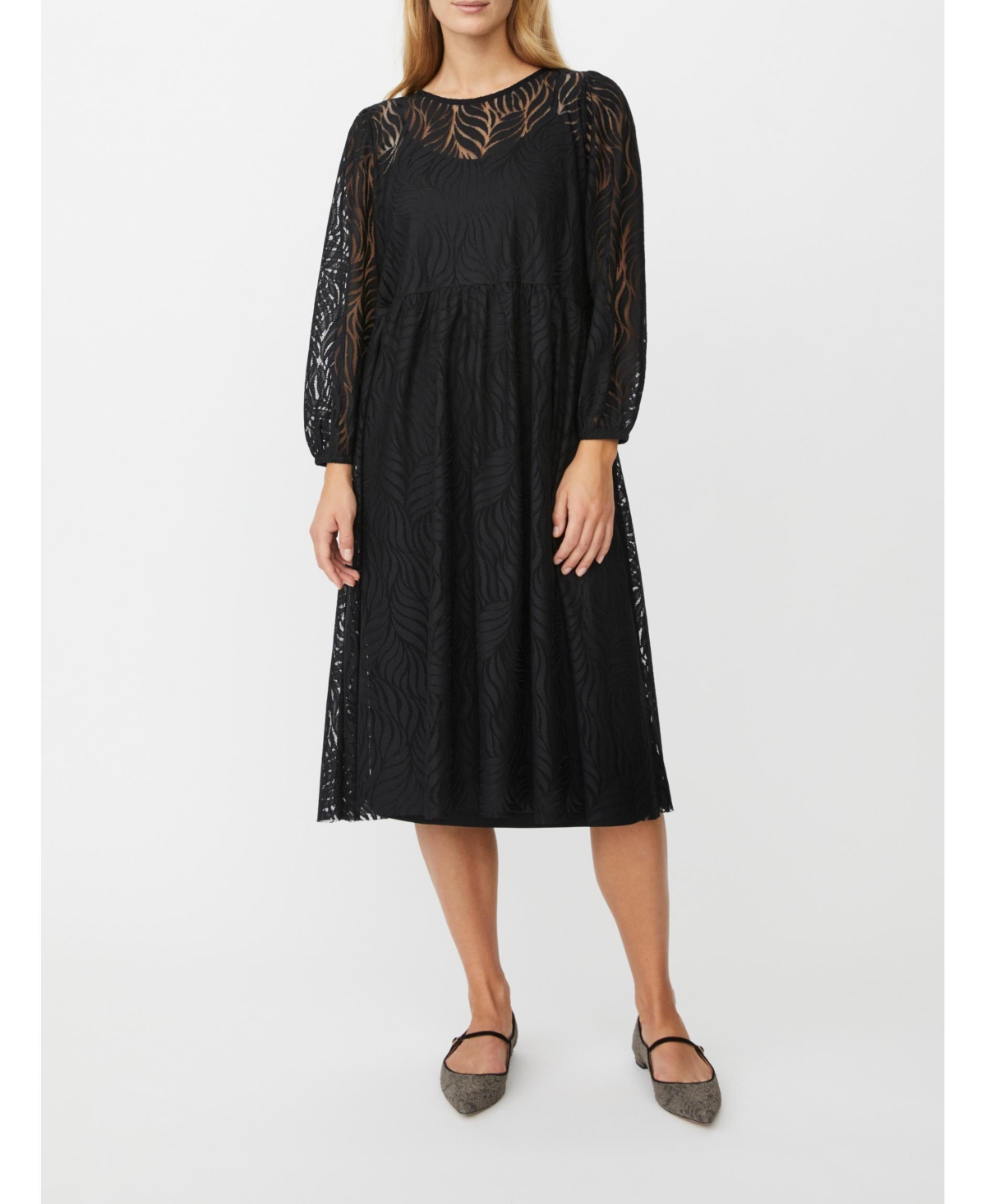 Masai Copenhagen Women's Naylora Long Sleeve A-Line Midi Dress