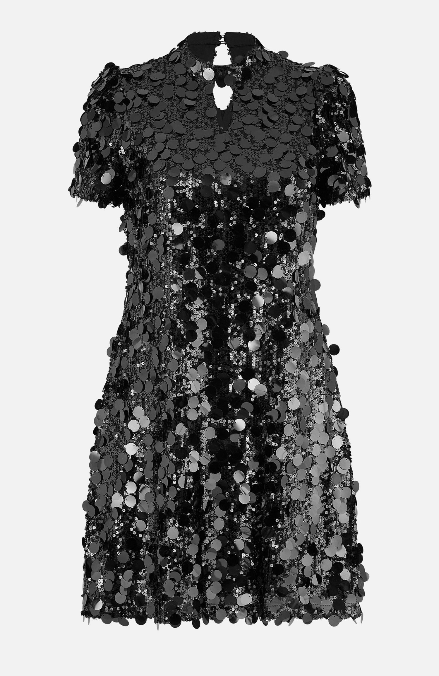 Women's Sequin Keyhole Neck Tunic Dress
