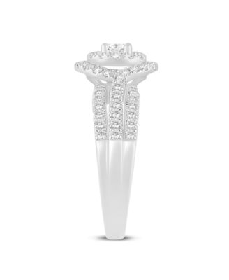 Diamond Cluster Engagement Ring (1 ct. t.w.) in 14k White Gold