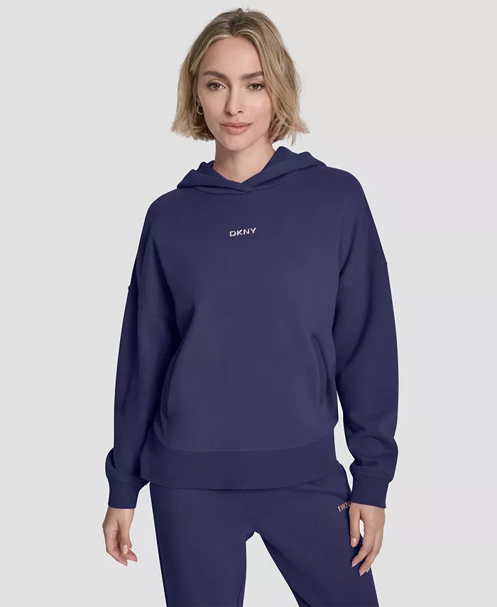Women's Metallic Bubble Logo Drop Shoulder Pull-On Hoodie - thumbnail 7