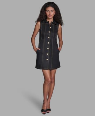 BCBG - Women's Sleeveless Button Front Mini Shirtdress