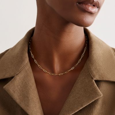 Gold Stainless Steel Paperclip Chain Necklace