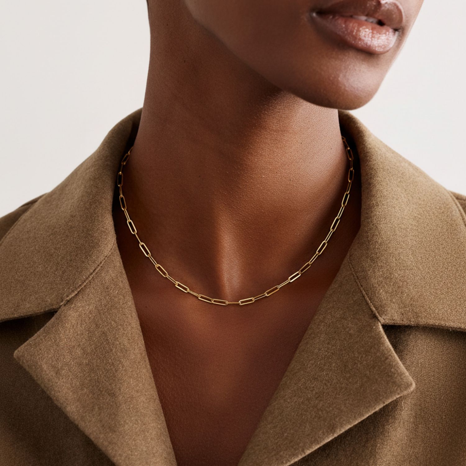Stainless Steel Paperclip Chain Necklace