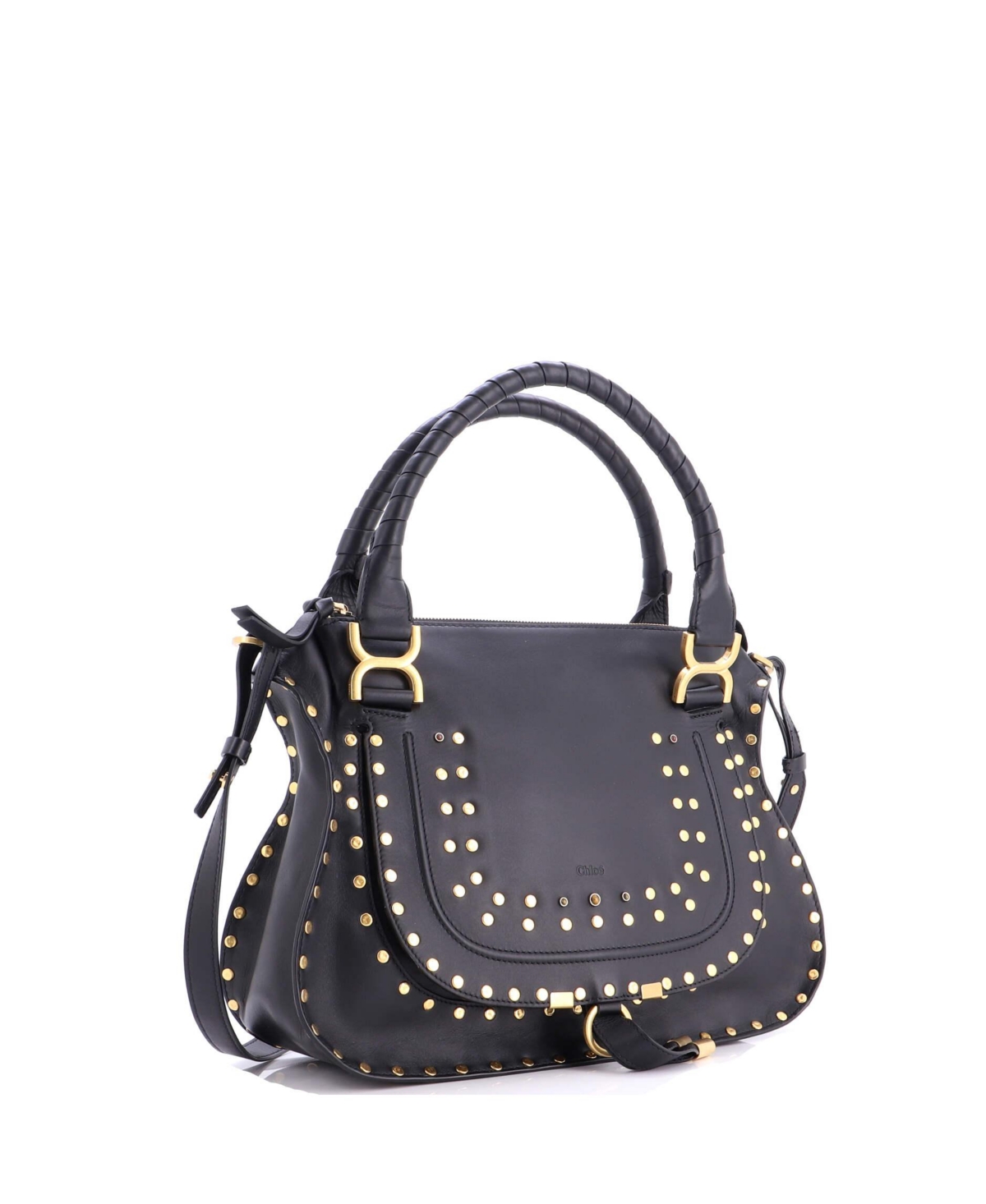 Pre-Owned Chloe Medium Marcie Shoulder Bag Studded Leather