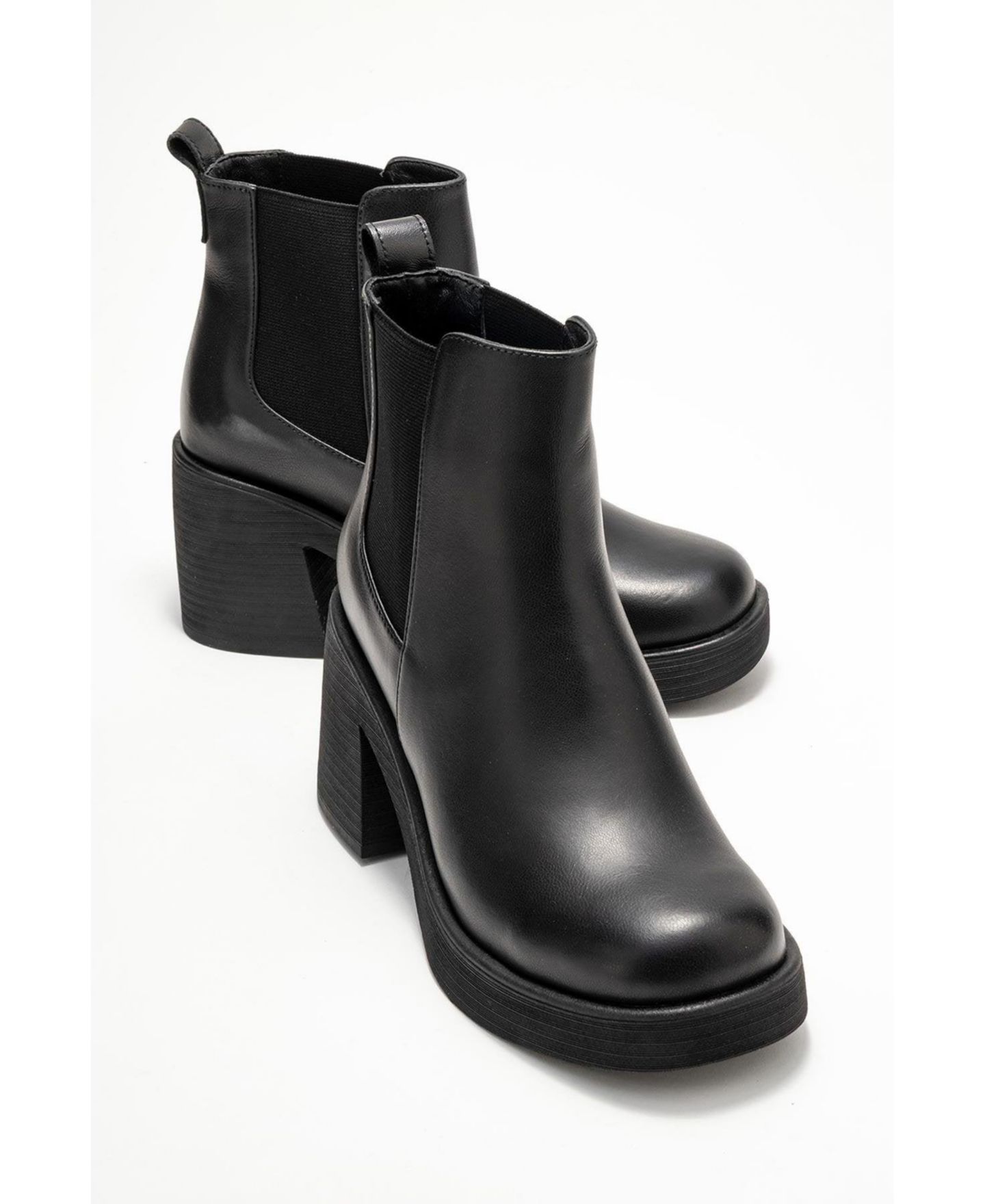 Женские ботинки Forever & Always Shoes Lysa Leather Platform Boot, цвет: Чёрный кожаный — фото 5