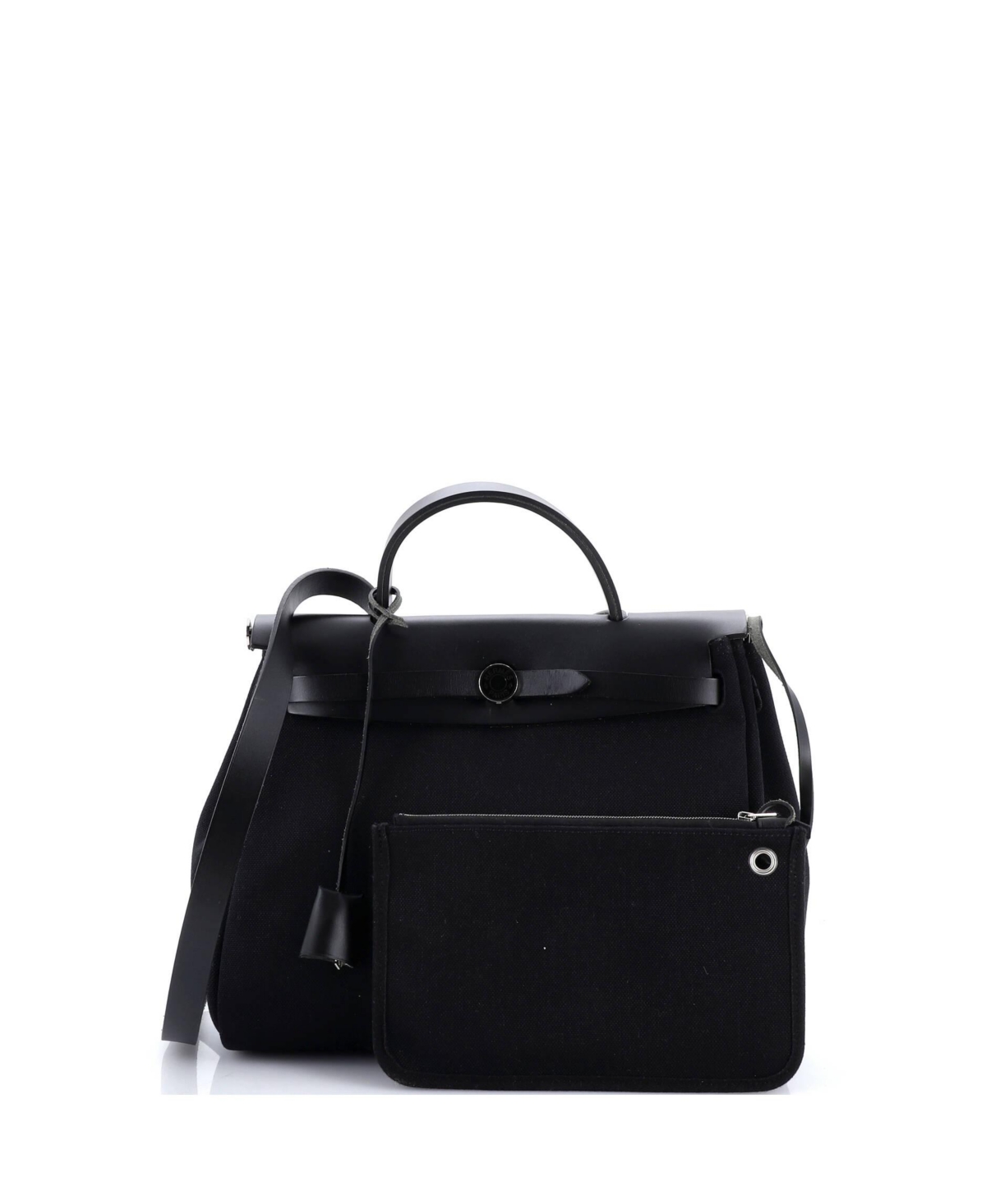 Pre-Owned Hermes Herbag Zip Leather and Toile