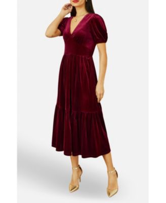 Women's Velvet Midi Dress