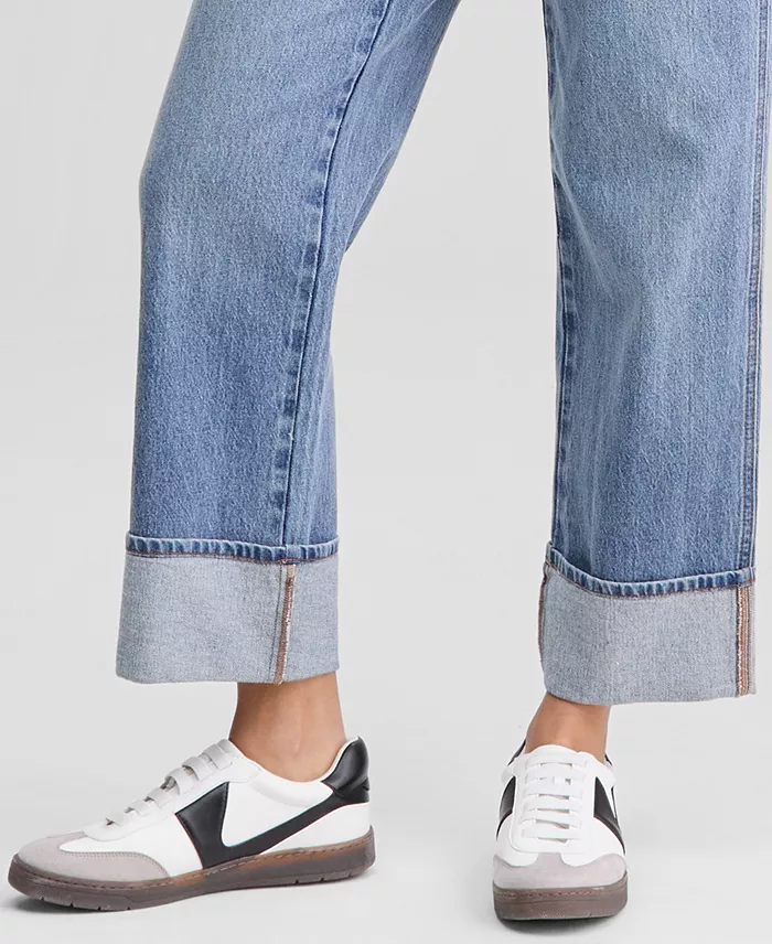 Women's Cuffed Denim Overalls - thumbnail 7