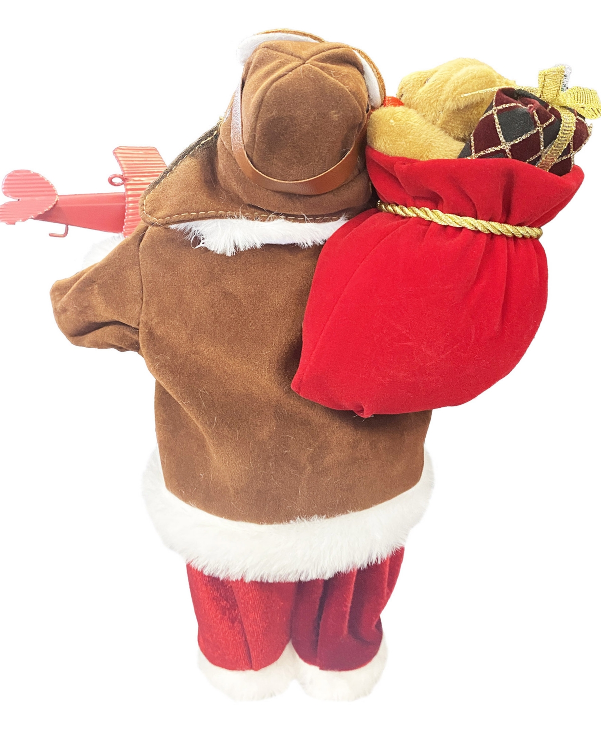 Santa's Workshop 12" Pilot Santa Claus In Brown