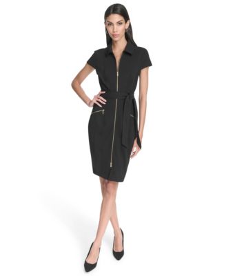 Women's Front Zipper Short Dress