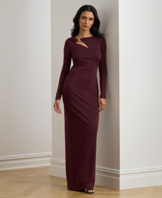 Women's Crew Neck Cutout Jersey Gown
