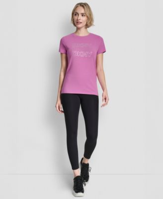 Women's Triple Rhinestone Foil Logo Crewneck Baby T-Shirt