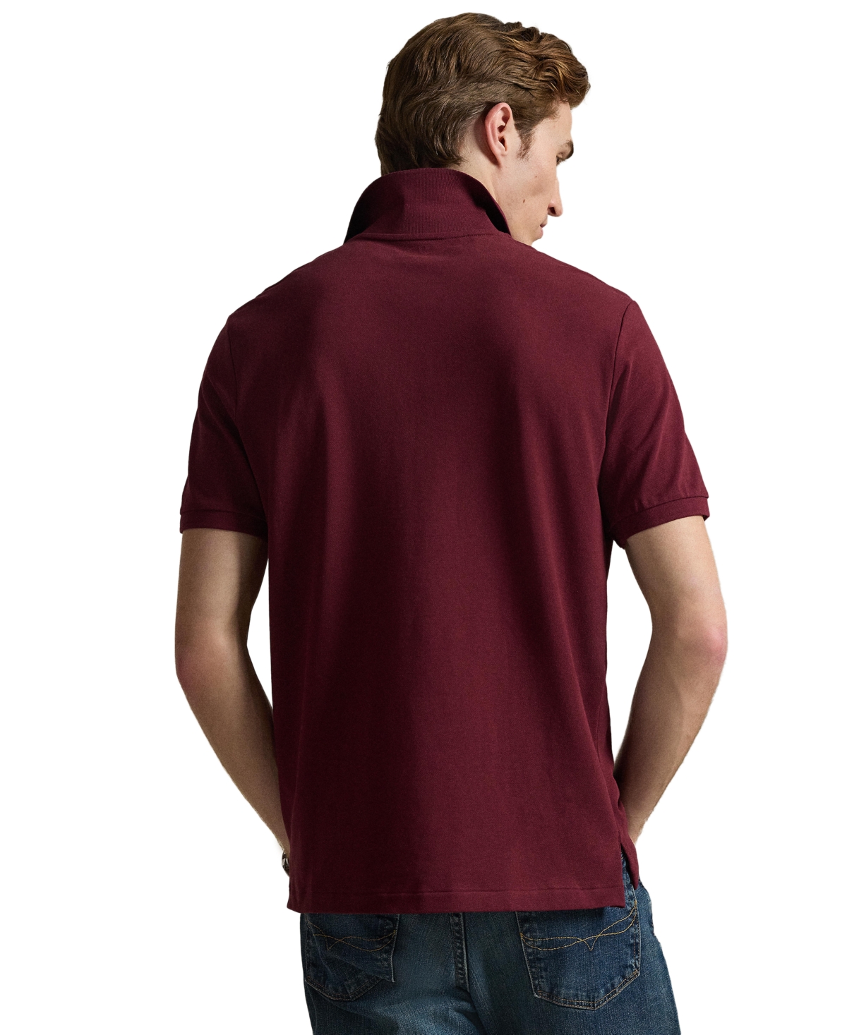 Polo Ralph Lauren Men's Classic-fit Stretch Mesh Polo Shirt In Burgundy