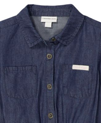 Girls' 4-6X Long-Sleeve Shirt Dress