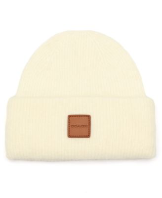 Men's Leather Patch Beanie