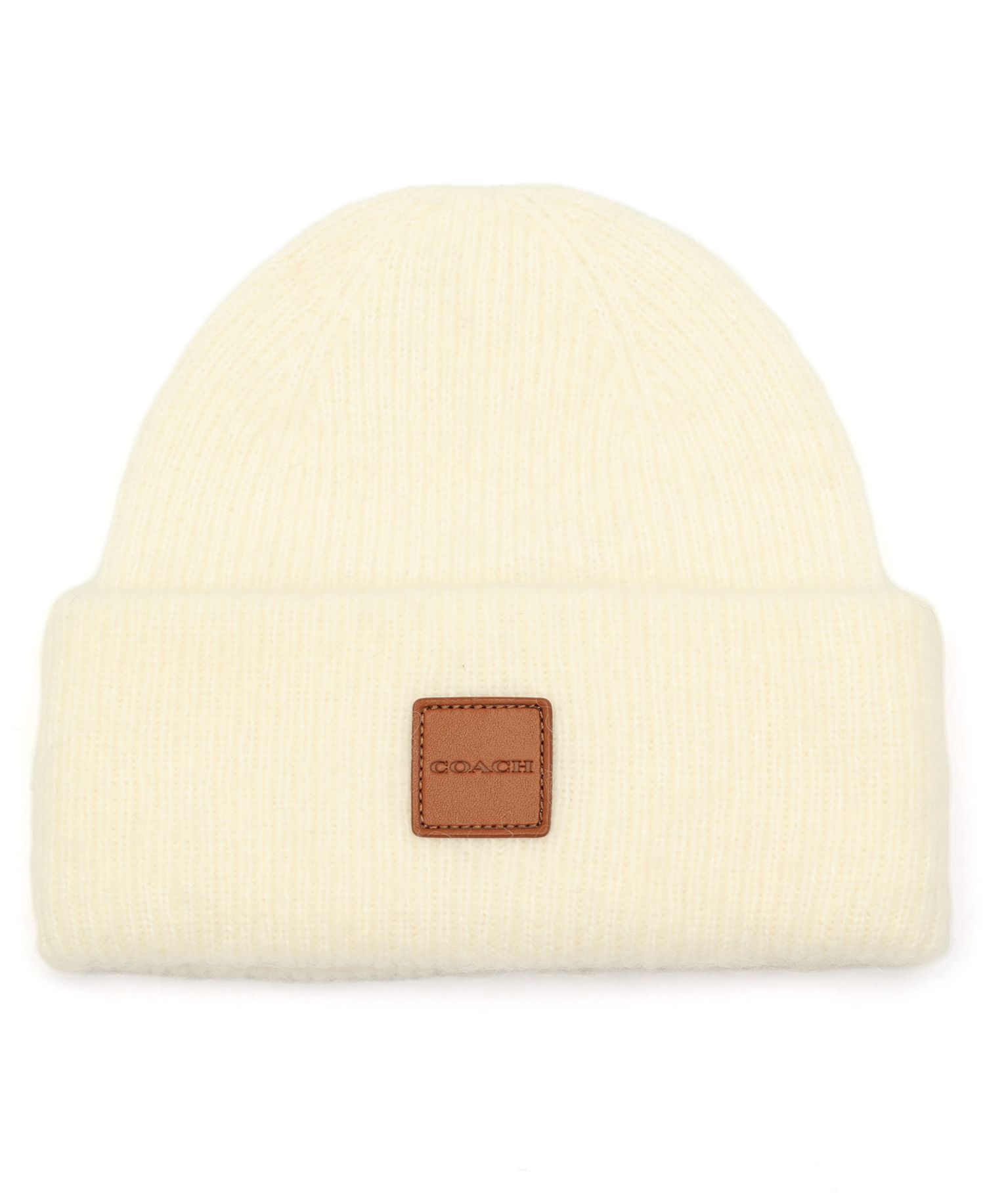 Men's Leather Patch Beanie