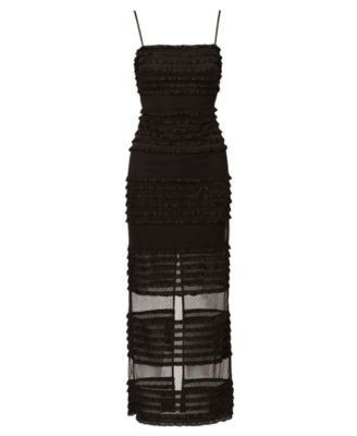 Women's Ruffle Square Neck Ball Gown