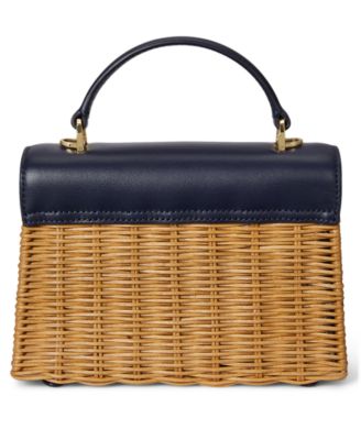 Rattan & Leather Small Farrah Satchel