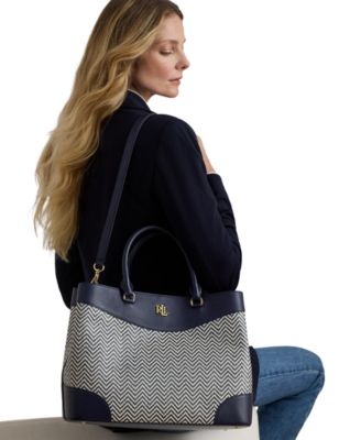 Houndstooth Woven Large Marcy Satchel 