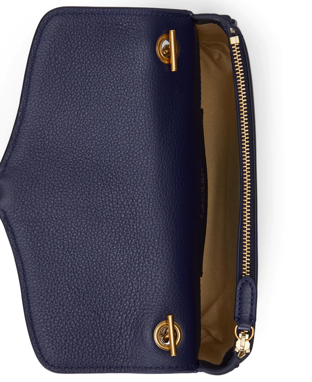 Lauren Ralph Lauren Bradley Small Pebbled Leather Crossbody Wallet