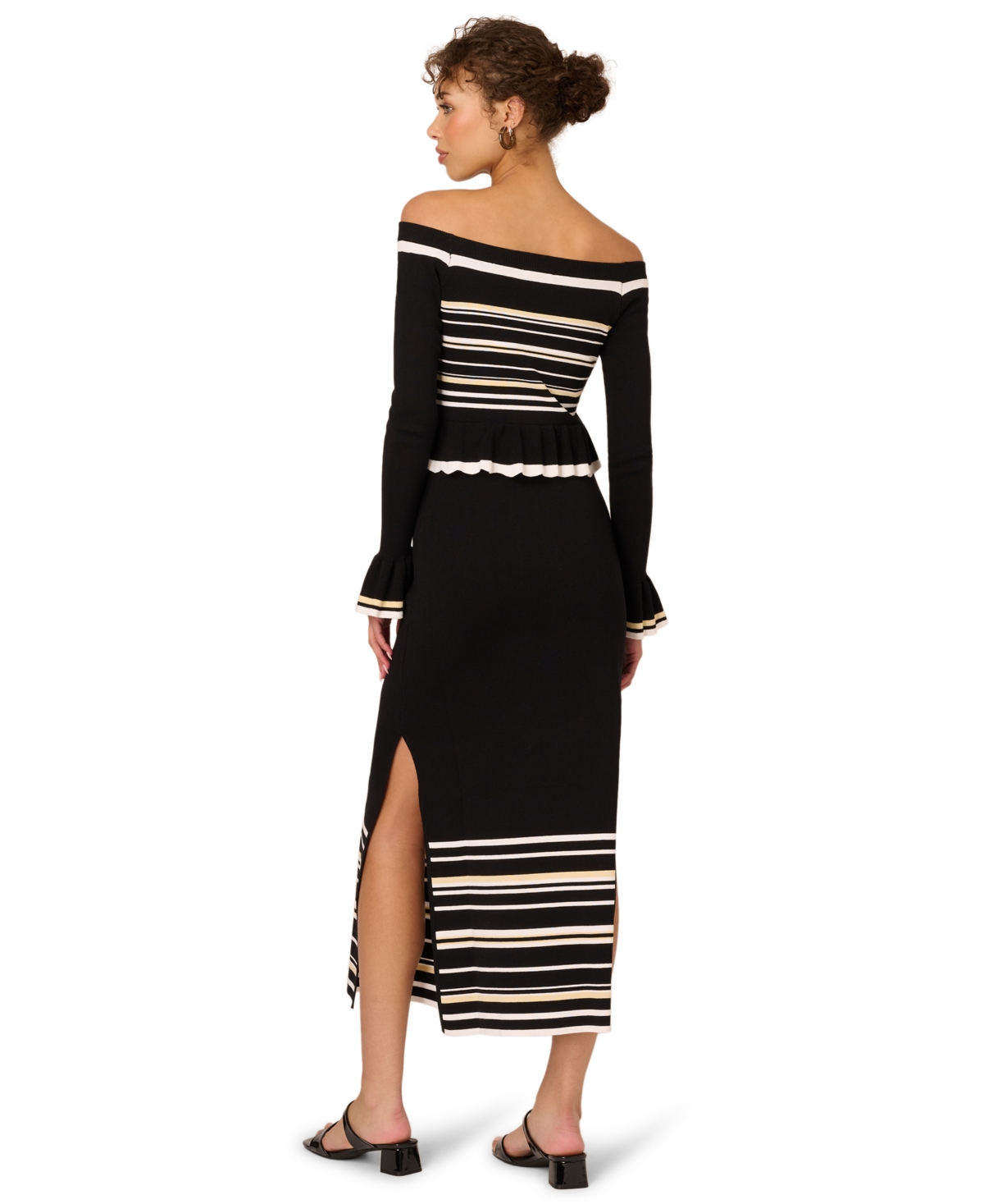 Adrianna Women's Off-the-shoulder Midi Dress In Black