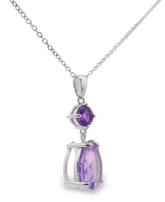 Pink Amethyst (4.50 ct. t.w.) and Amethyst (0.50 ct. t.w.) Pendant Necklace in Sterling Silver (also in Sky Blue Topaz)