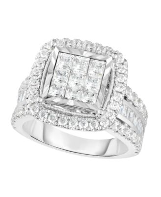 Macy's - Diamond Princess Halo Ring (2 ct. t.w.) in 10K White Gold