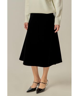 Women's Velvet Circle Midi Skirt